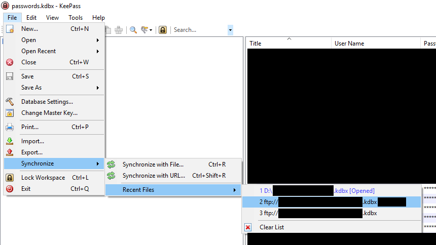 Synchronise with Keepass2